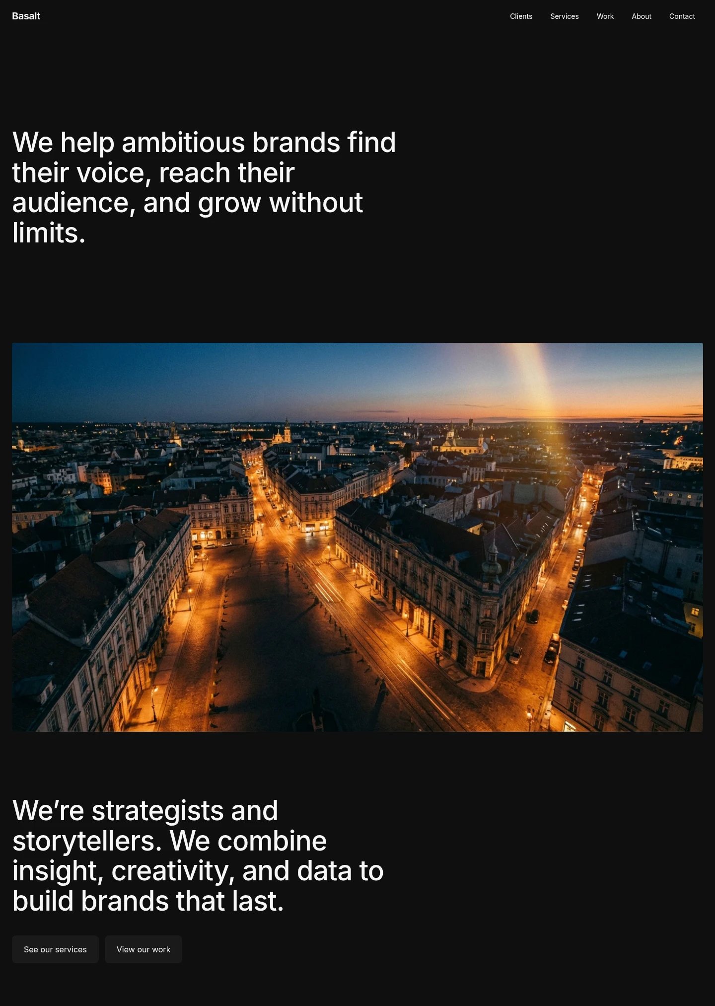 Basalt website design style preview